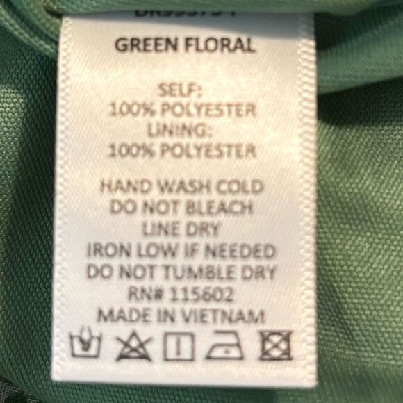 Lush Green & Yellow Ditsy Floral Ruffle Detail Midi Slip Dress Size Small - Picture 10 of 11